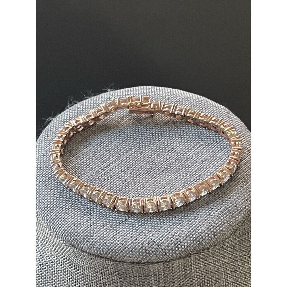 JCM Rose Tone Gold Bracelet Double Lock Career Cocktail Wedding 8” New